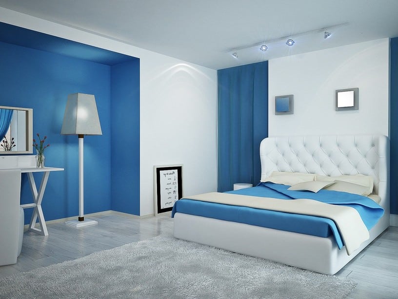 фото синей спальни